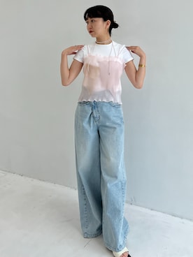 「STUDIOUS(ステュディオス)のアイテム(パンツ)」を使った、STUDIOUS STAFFさん(レディース・155cm)の夏コーディネート