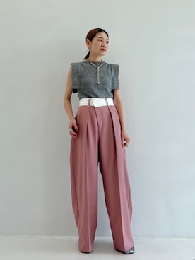 「CLANE（クラネ）のアイテム（ニット/セーター）」を使った、STUDIOUS STAFFさん（レディース・154cm）の夏コーディネート