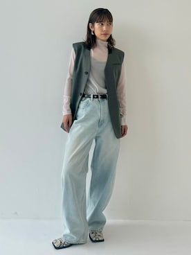 「STUDIOUS（ステュディオス）のアイテム（パンツ）」を使った、STUDIOUS STAFFさん（レディース・162cm）の夏コーディネート