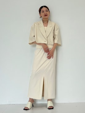 「STUDIOUS（ステュディオス）のアイテム（ジャケット/アウター）」を使った、STUDIOUS STAFFさん（レディース・154cm）の夏コーディネート