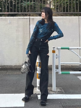 「STUDIOUS（ステュディオス）のアイテム（ブーツ）」を使った、STUDIOUS STAFFさん（レディース・155cm）の春コーディネート