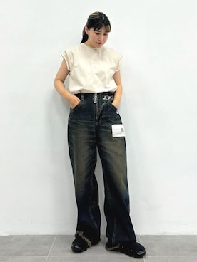 「STUDIOUS（ステュディオス）のアイテム（ブーツ）」を使った、STUDIOUS STAFFさん（レディース・161cm）の夏コーディネート