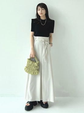 「STUDIOUS（ステュディオス）のアイテム（サンダル）」を使った、STUDIOUS STAFFさん（レディース・151cm）の夏コーディネート