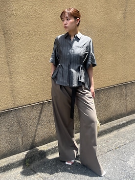 「STUDIOUS(ステュディオス)のアイテム(パンツ)」を使った、STUDIOUS STAFFさん(レディース・161cm)の夏コーディネート