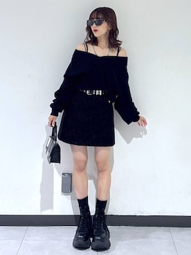 「PAGEBOY（ページボーイ）の【選べる着丈/前後2WAY/マシンウォッシャブル】マルチWAYネックプルオーバー/ニット（ニット/セーター）」を使った、saeさん（レディース・152cm）の秋コーディネート