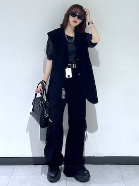 「アイテム（ブーツ）」を使った、saeさん（レディース・152cm）の夏コーディネート