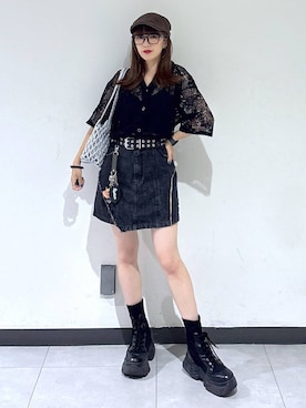 「PAGEBOY（ページボーイ）の【Casselini】メタリックショルダーバッグ（ショルダーバッグ）」を使った、saeさん（レディース・152cm）の夏コーディネート