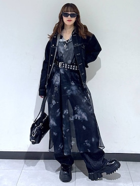 「PAGEBOY（ページボーイ）のレースアップトラックブーツ【ストレッチ/抗菌防臭/軽量/美脚】（ブーツ、ブラック系）」を使った、saeさん（レディース・152cm）の夏コーディネート