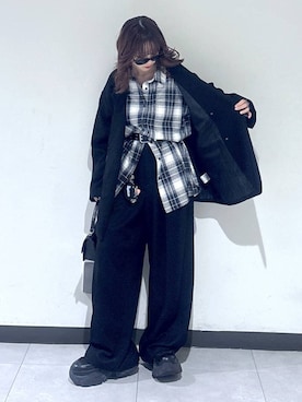 「アイテム（テーラードジャケット）」を使った、saeさん（レディース・152cm）の冬コーディネート