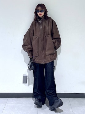 「PBLIM（ページボーイリム）のアイテム（ブルゾン）」を使った、saeさん（レディース・152cm）の秋コーディネート