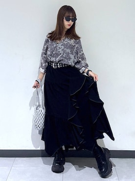 「PAGEBOY（ページボーイ）の【Casselini】メタリックショルダーバッグ（ショルダーバッグ）」を使った、saeさん（レディース・152cm）の夏コーディネート