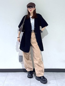 「アイテム（ジャケット/アウター）」を使った、saeさん（レディース・152cm）の春コーディネート