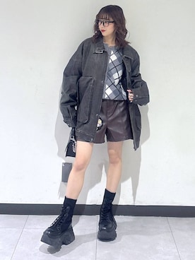 「PBLIM（ページボーイリム）のアイテム（ブルゾン）」を使った、saeさん（レディース・152cm）の冬コーディネート