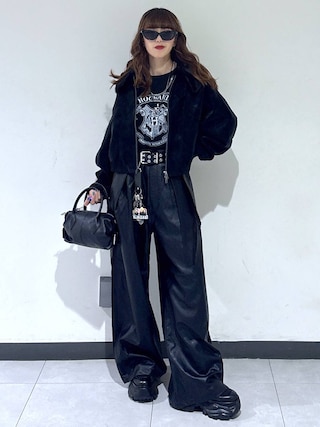 「PAGEBOY(ページボーイ)のレースアップトラックブーツ【ストレッチ/抗菌防臭/軽量/美脚】(ブーツ)」を使った、saeさん(レディース・152cm)の秋コーディネート