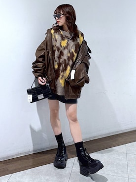 「PBLIM（ページボーイリム）のアイテム（ブルゾン）」を使った、saeさん（レディース・152cm）の秋コーディネート