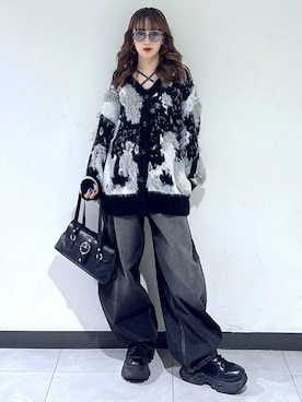 「PAGEBOY（ページボーイ）のレースアップソックスブーツ（ブーツ、ブラック系）」を使った、saeさん（レディース・152cm）の夏コーディネート