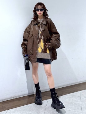 「PBLIM（ページボーイリム）のアイテム（ブルゾン）」を使った、saeさん（レディース・152cm）の秋コーディネート