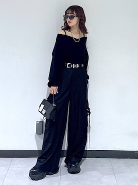 「PAGEBOY（ページボーイ）の【選べる着丈/前後2WAY/マシンウォッシャブル】マルチWAYネックプルオーバー/ニット（ニット/セーター）」を使った、saeさん（レディース・152cm）の秋コーディネート