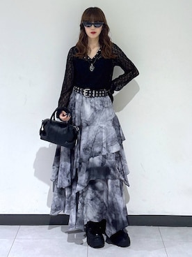 「PAGEBOY（ページボーイ）のレースアップトラックブーツ【ストレッチ/抗菌防臭/軽量/美脚】（ブーツ、ブラック系）」を使った、saeさん（レディース・152cm）の秋コーディネート