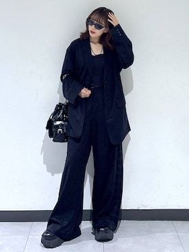 「PAGEBOY（ページボーイ）の【セットアップ対応】チェックMIXジャケット 《2サイズ展開》（テーラードジャケット）」を使った、saeさん（レディース・152cm）の秋コーディネート