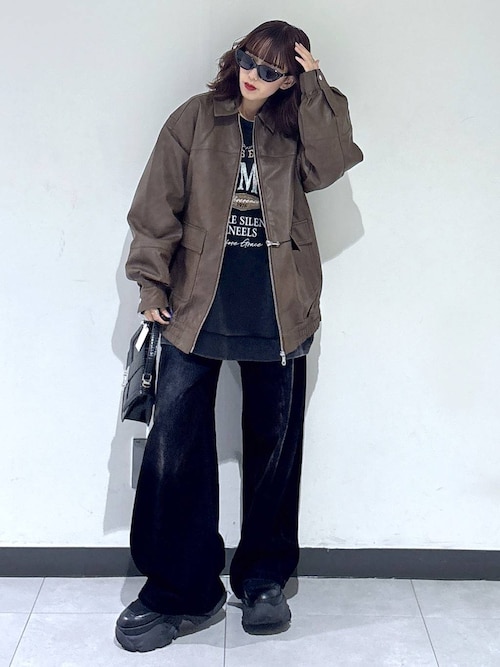 moeページ ワイドベルベットデニム（デニムパンツ）｜PAGEBOY（ページ