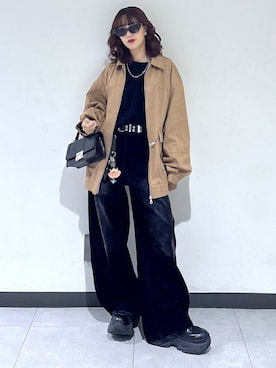「PAGEBOY（ページボーイ）の【選べる着丈/前後2WAY/マシンウォッシャブル】マルチWAYネックプルオーバー/ニット（ニット/セーター）」を使った、saeさん（レディース・152cm）の秋コーディネート