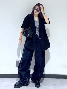 「アイテム（テーラードジャケット）」を使った、saeさん（レディース・152cm・20代）の夏コーディネート