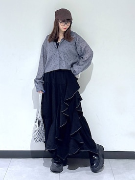 「PAGEBOY（ページボーイ）の【Casselini】メタリックショルダーバッグ（ショルダーバッグ）」を使った、saeさん（レディース・152cm）の夏コーディネート