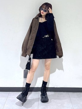 「PAGEBOY（ページボーイ）の【選べる着丈/前後2WAY/マシンウォッシャブル】マルチWAYネックプルオーバー/ニット（ニット/セーター）」を使った、saeさん（レディース・152cm）の秋コーディネート