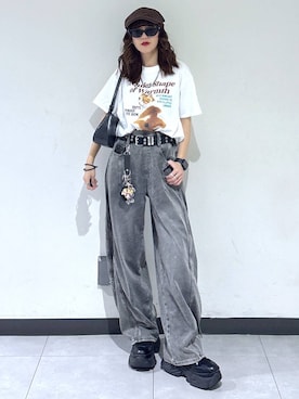 「PBLIM（ページボーイリム）のアイテム」を使った、saeさん（レディース・152cm）の春コーディネート