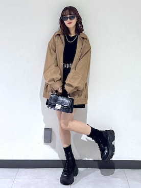 「PAGEBOY（ページボーイ）の【選べる着丈/前後2WAY/マシンウォッシャブル】マルチWAYネックプルオーバー/ニット（ニット/セーター）」を使った、saeさん（レディース・152cm）の秋コーディネート