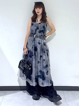 「PAGEBOY（ページボーイ）の【2WAY仕様】スタッズミニボストンバッグ（ショルダーバッグ、ブラック系）」を使った、saeさん（レディース・152cm）の夏コーディネート