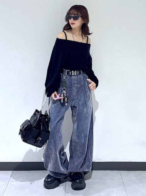 belvet ワイドデニムパンツ 新作 ワイドベルベットデニム（デニムパンツ）｜PAGEBOY（ページ