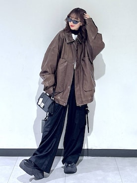 「PBLIM（ページボーイリム）のアイテム（ジャケット/アウター）」を使った、saeさん（レディース・152cm）の秋コーディネート