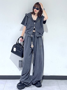 「PAGEBOY（ページボーイ）のレースアップソックスブーツ（ブーツ）」を使った、saeさん（レディース・152cm・20代）の夏コーディネート