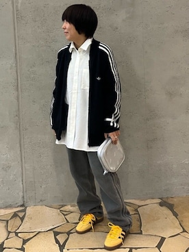 「アイテム（ジャージ）」を使った、WMさん（レディース・150cm）の秋コーディネート