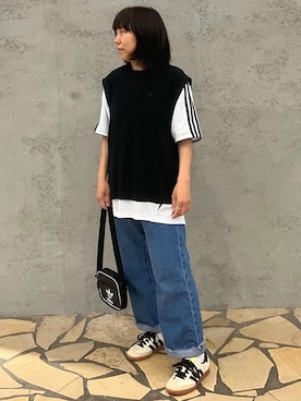 「スリーストライプス」｜WMさん（レディース・150cm）の夏コーディネート