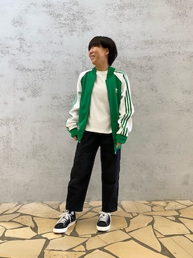 「アディダスコーデ」｜「アイテム（ナイロンジャケット）」を使った、WMさん（レディース・150cm）の夏コーディネート
