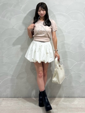 「one after another NICE CLAUP（ワンアフターアナザーナイスクラップ）のアイテム（ニット/セーター）」を使った、junさん（レディース・158cm）の秋コーディネート