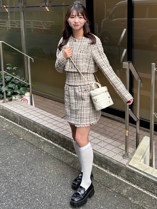 NICECLAUP ナイスクラップ ツイードショートジャケット セットアップ 