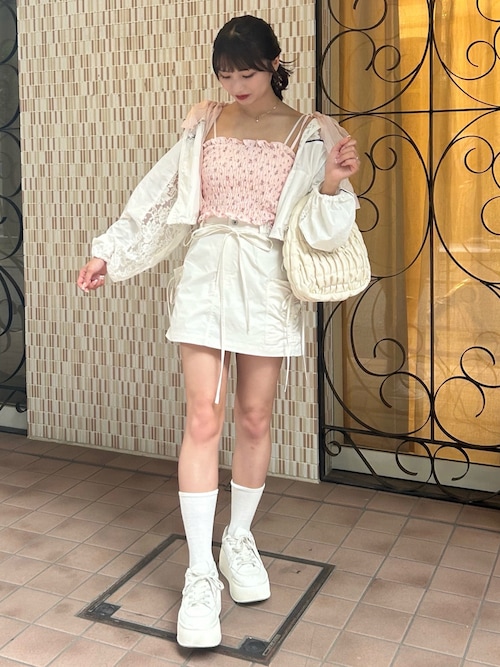 美品 近年 Sov ナイロンジャケット バックフリルショートブルゾン クロップド Sov. / バックフリルショートブルゾン OUTERS Night STORE | ダブル