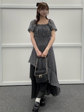 「one after another NICE CLAUP（ワンアフターアナザーナイスクラップ）のアイテム（ワンピース/ドレス）」を使った、junさん（レディース・158cm）の夏コーディネート