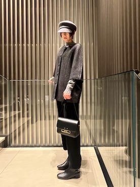 「アイテム（ハンチング/ベレー帽）」を使った、momoさん（レディース・175cm）の秋コーディネート