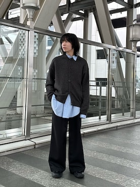 「Lui's（ルイス）のアイテム（スラックス）」を使った、村田　光寿さん（メンズ・168cm）の春コーディネート