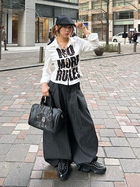 「NIKE（ナイキ）のナイキ エア マックス 95 ビッグ バブル ウィメンズシューズ リフレクティブ (再帰反射) アクセント付き / Nike Air Max 95 Big Bubble Women's Shoes with Reflective Accents IB6397-001 Black（スニーカー、ブラック系）」を使った、SHIORIさん（レディース・152cm）の春コーディネート