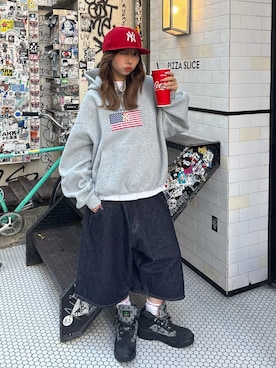 「アイテム（アクセサリー）」を使った、SHIORIさん（レディース・152cm）の秋コーディネート