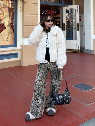 「sedacle girl(セダクルガール)のハートカットアップリケプルオーバー(Tシャツ/カットソー)」を使った、SHIORIさん(レディース・152cm)の冬コーディネート