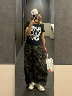 「アイテム（キャップ）」を使った、SHIORIさん（レディース・152cm）の夏コーディネート