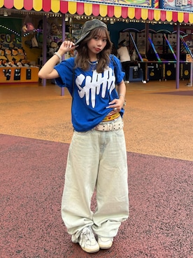 「OLD ORDER（オールドオーダー）のOLD ORDER/オールドオーダー/OG SKATER（スニーカー、ホワイト系）」を使った、SHIORIさん（レディース・152cm）の夏コーディネート
