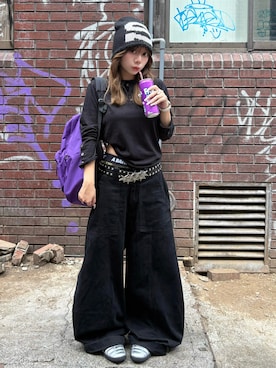 「A BATHING APE（アベイシングエイプ）のアイテム」を使った、SHIORIさん（レディース・152cm）の秋コーディネート